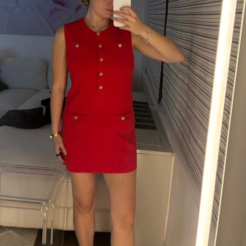 Women's Red Double-Breasted dress